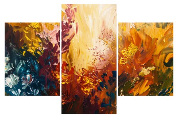 Slika - Apstraktna slika cvijeća (90x60 cm)