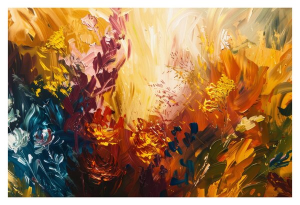 Slika - Apstraktna slika cvijeća (90x60 cm)