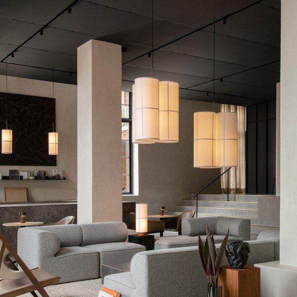 Viseće Svjetiljka Audo Copenhagen, Hashira Cluster, prigušiv, Bež, Dnevna soba, Tkanina / tekstil, Dizajn