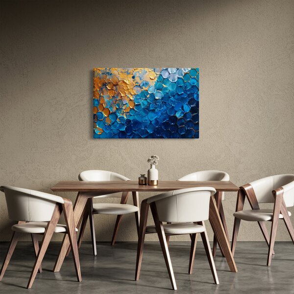 Slika - Plavo-zlatna slika (90x60 cm)