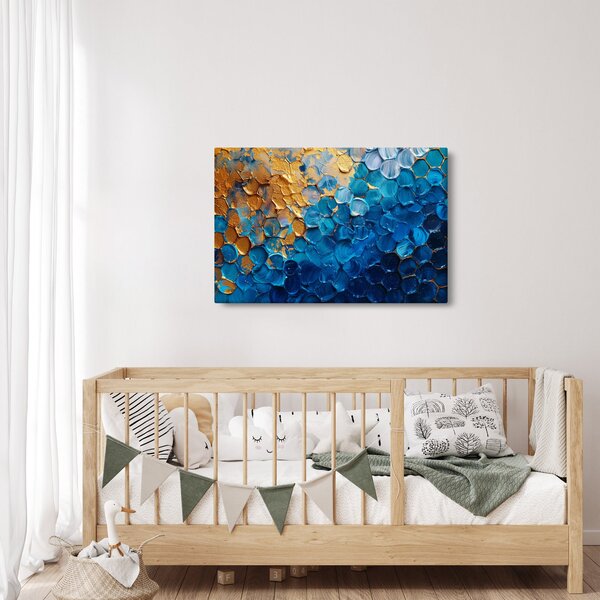 Slika - Plavo-zlatna slika (90x60 cm)