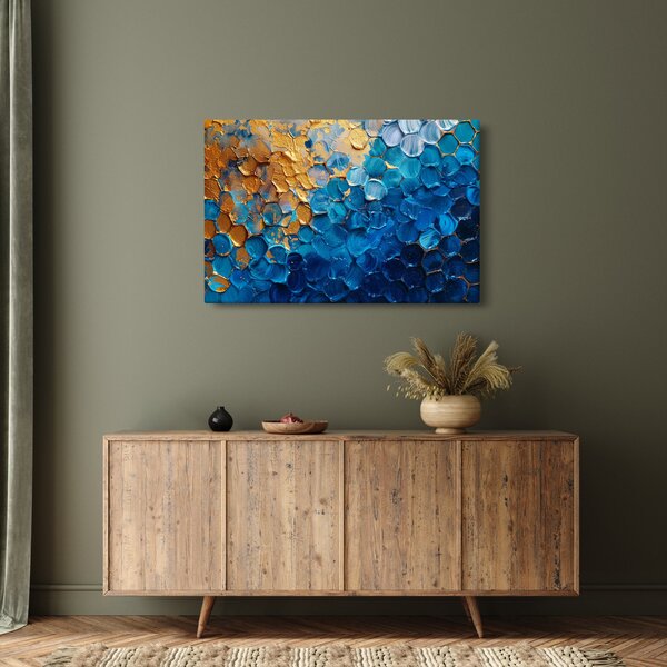 Slika - Plavo-zlatna slika (90x60 cm)