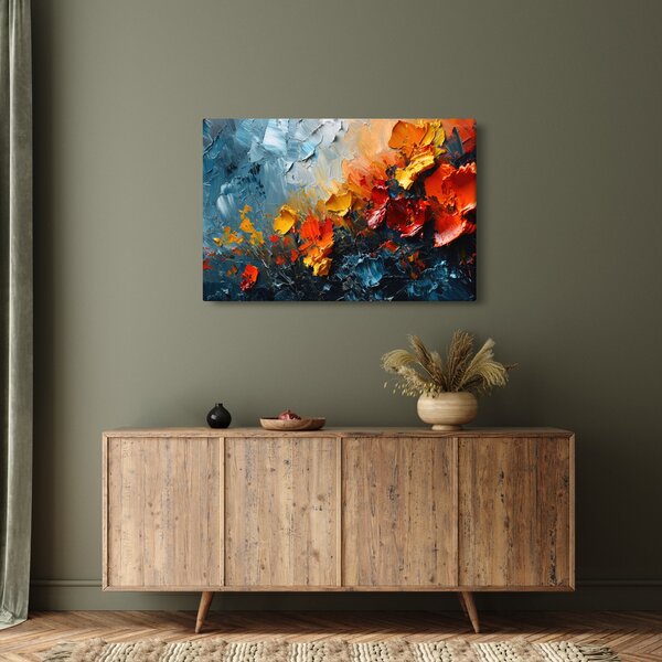 Slika - Apstraktna slika cvijeća III. (90x60 cm)