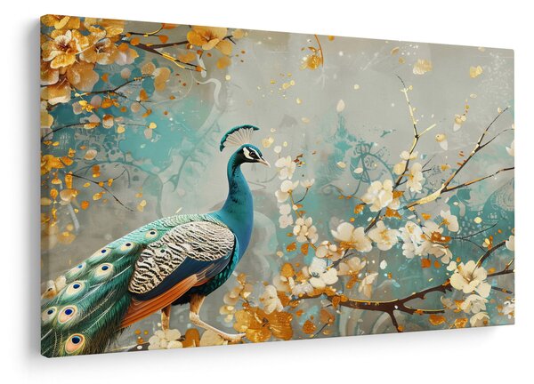 Slika - Paun sa zlatnim ukrasom (90x60 cm)
