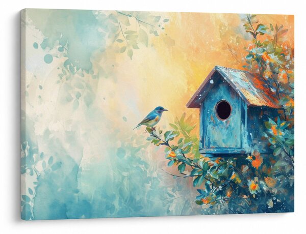Slika - Kućica za ptice, akvarel (70x50 cm)