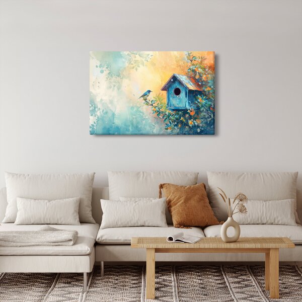 Slika - Kućica za ptice, akvarel (90x60 cm)
