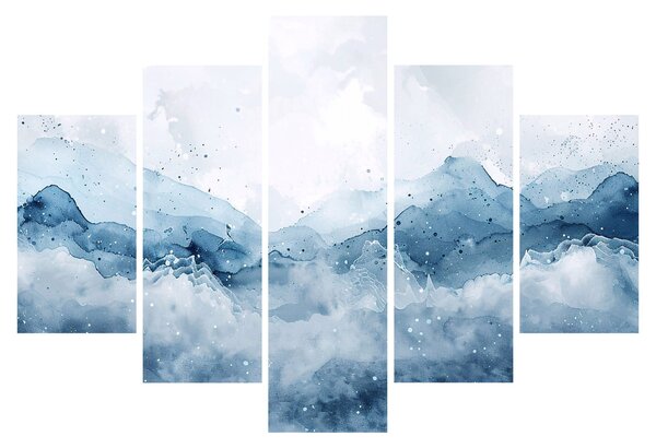 Slika - Oblaci i valovi, akvarel (150x105 cm)
