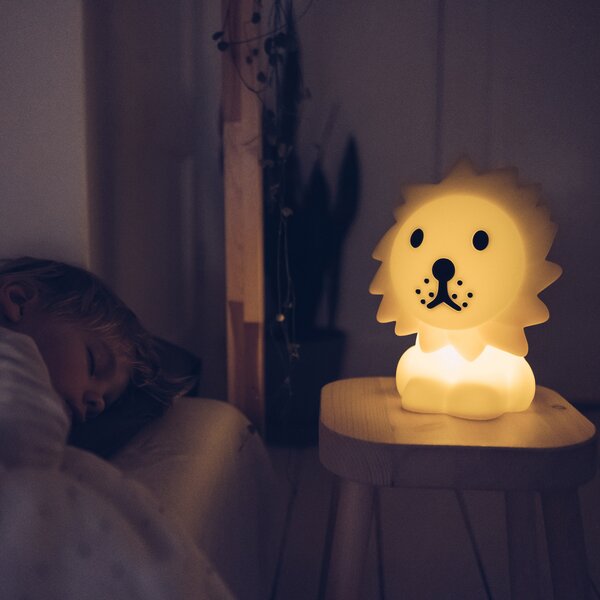 Stolne Lampa Mr Maria, Lion, prigušiv, Žuta, Dječja soba, Plastika