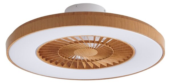 Teleo LED Stropni ventilator CCT Drvo - Lindby Lindby, Teleo, prigušiv, Drvo, Dnevna soba, Plastika, Moderan