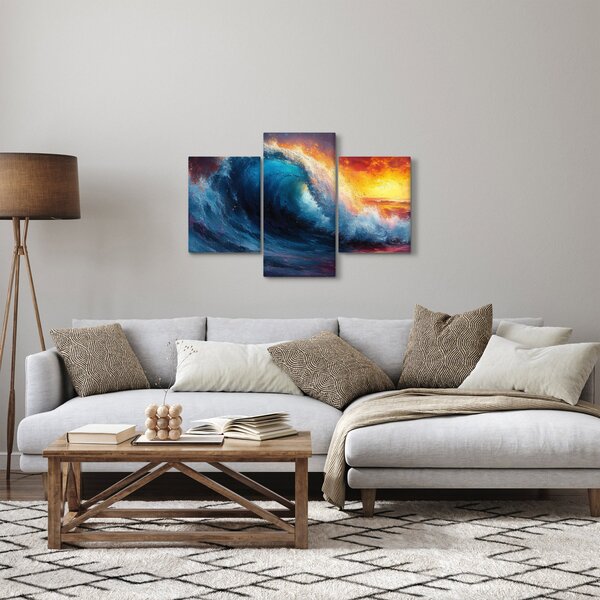 Slika - Val u zalasku sunca (90x60 cm)