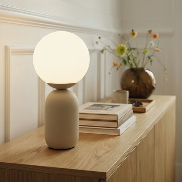 Stolne Lampa Lindby, Lennes, Bijela, Dnevna soba, Staklo, Moderan