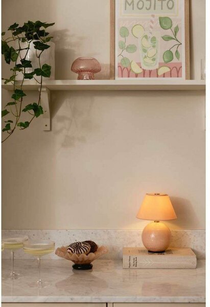 Stolne Lampa Globen Lighting, IRIS, prigušiv, Ružičasta ruža, Dnevna soba, Staklo, Vintage