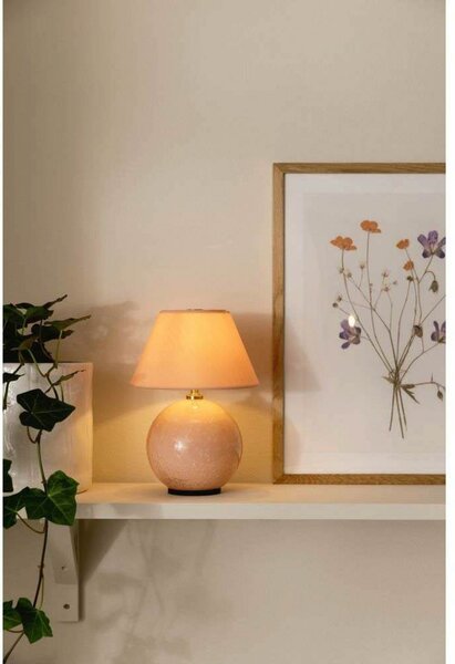 Stolne Lampa Globen Lighting, IRIS, prigušiv, Ružičasta ruža, Dnevna soba, Staklo, Vintage