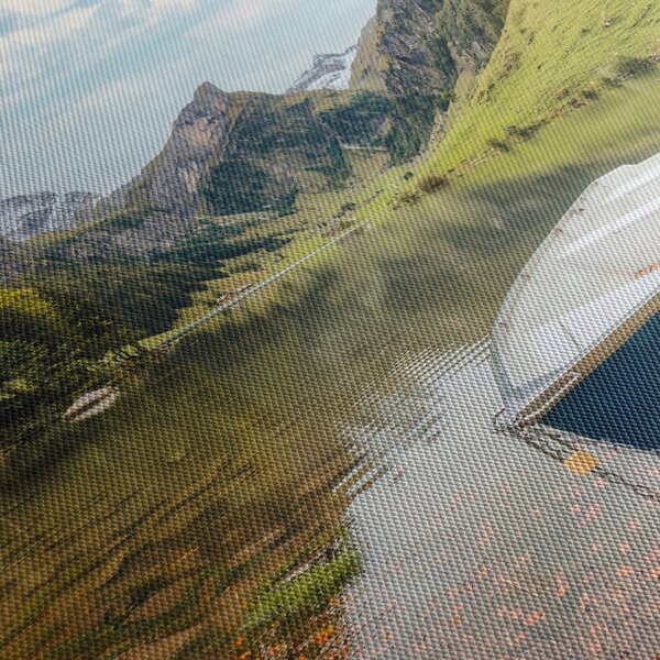 Slika - Seealpsee, jezero u Švicarskoj (sa satom) (90x30 cm)