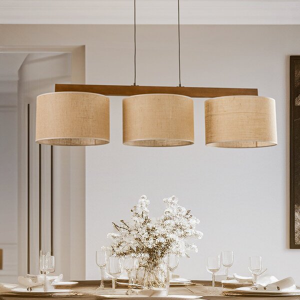 Viseće Svjetiljka TK Lighting, Juta, prigušiv, Bež, Dnevna soba, Tkanina / tekstil