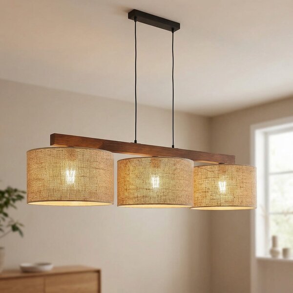 Viseće Svjetiljka TK Lighting, Juta, prigušiv, Bež, Dnevna soba, Tkanina / tekstil