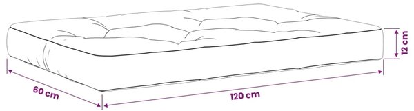Jastučić za palete VIANEN 100% poliester Sivosmeđa - Sivosmeđa 120 x 60 x 12 cm