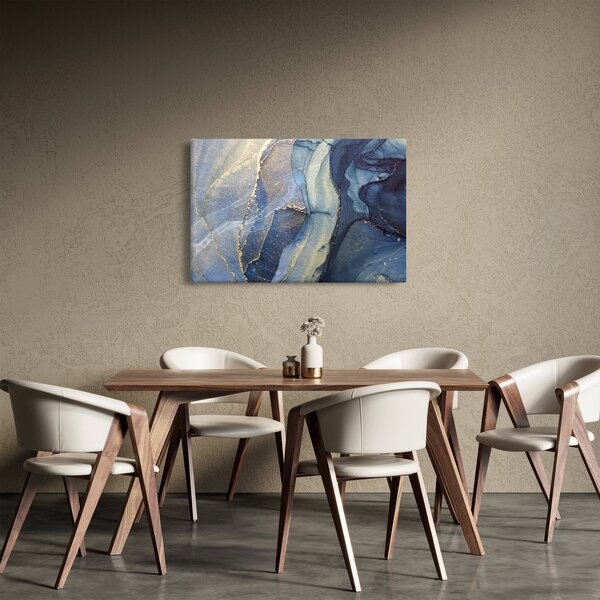 Slika - Apstrakcija s alkoholnom tintom (90x60 cm)