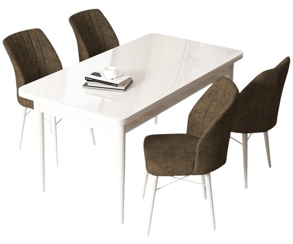Zondo.hr Blagovaonski set Arpo (bijela + smeđa) (za 4 osobe). Akcija -30%. 1144483