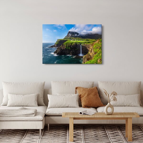 Slika - Vodopad Múlafossur (90x60 cm)