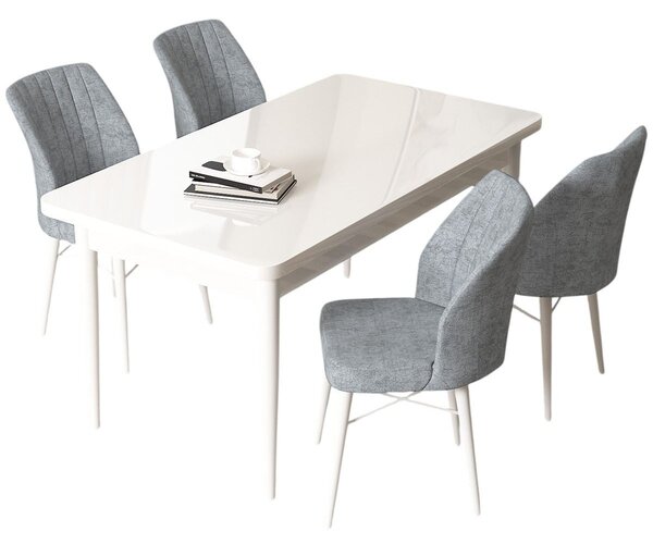 Zondo.hr Blagovaonski set Arpo (bijela + siva) (za 4 osobe). Akcija -30%. 1144482