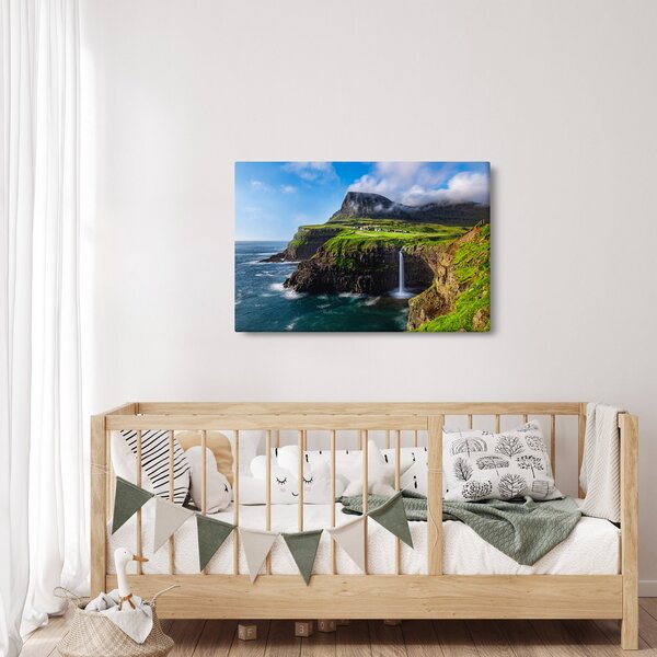 Slika - Vodopad Múlafossur (90x60 cm)