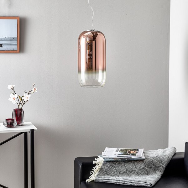 Viseće Svjetiljka Artemide, Gople, prigušiv, Smeđa / hrđa, Dnevna soba, Staklo, Dizajn