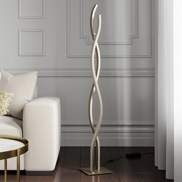 Podne Lampa Lucande, Mairia, prigušiv, Metalik, Dnevna soba, Metal, Moderan