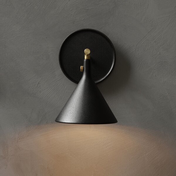 Zidne Svjetiljka Audo Copenhagen, Cast Sconce, prigušiv, Crno, Kupaonica, Aluminij