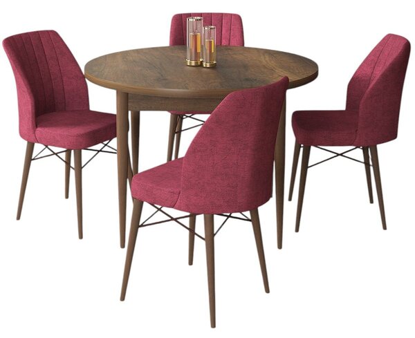 Zondo.hr Blagovaonski set Roxie (barokni orah + bordo) (za 4 osobe). Akcija -31%. 1144564