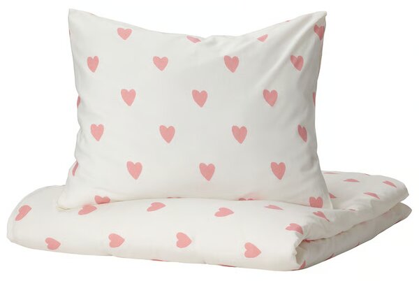 Pamučna posteljina HEARTIS PINK krem Dimenzije posteljine: 70 x 80 cm | 140 x 200 cm