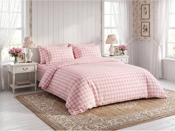 Pamučna posteljina PINK CUBIS roza, 100% pamuk Dimenzije posteljine: 70 x 80 cm | 140 x 200 cm