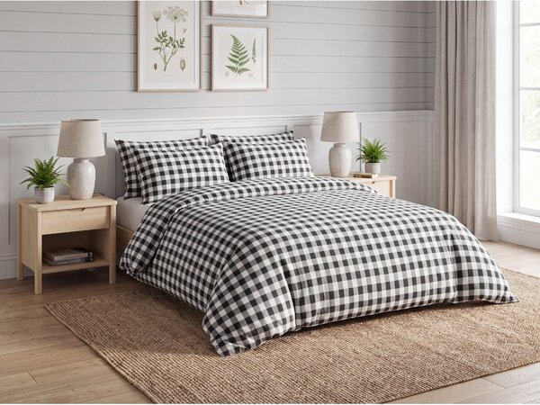 Pamučna posteljina BLACK CUBIS crna, 100% pamuk Dimenzije posteljine: 70 x 80 cm | 140 x 200 cm