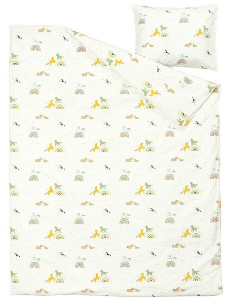 Dječja pamučna posteljina MAGIC UNICORN TALES bijela, 100% pamuk Dimenzije posteljine: 70 x 80 cm | 140 x 200 cm