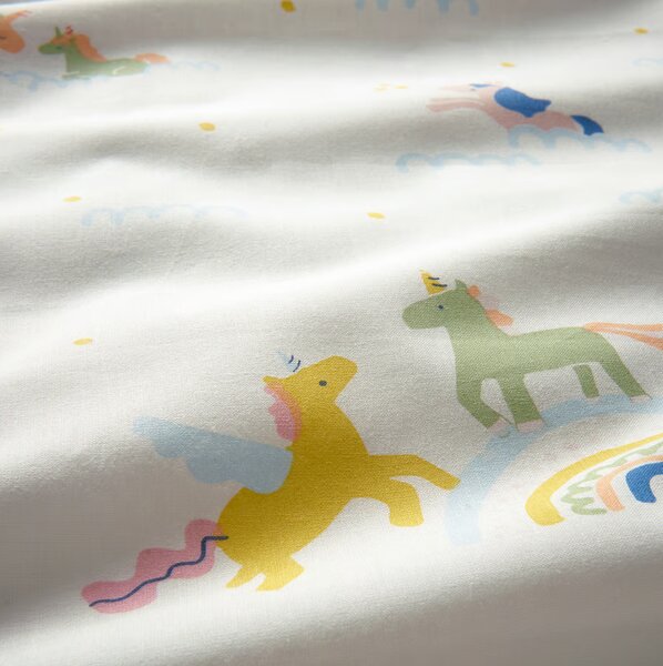 Dječja pamučna posteljina MAGIC UNICORN TALES bijela, 100% pamuk Dimenzije posteljine: 70 x 80 cm | 140 x 200 cm