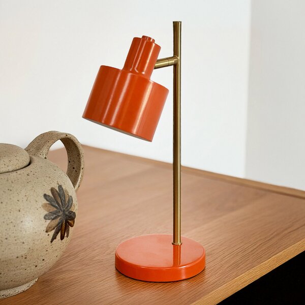 Stolne Lampa Dyberg Larsen, Ocean Mini, prigušiv, Naranča, Dnevna soba, Metal, Skandinavski