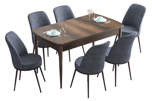 Zondo.hr Blagovaonski set Hana (crna + dim mramor) (za 6 osoba). Akcija -31%. 1144635