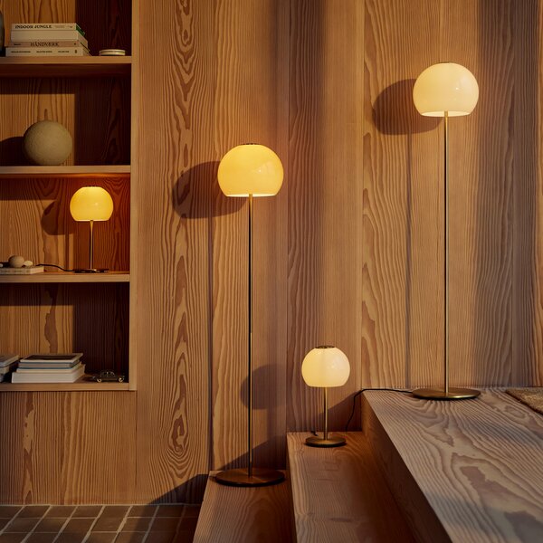 Podne Lampa FRANDSEN, Ball Glass, Naranča, Dnevna soba, Staklo, Dizajn