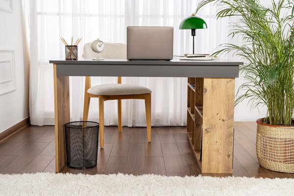 Zondo.hr Kutni PC stol Cete (antracit + atlantski bor). Akcija -32%. 1144650