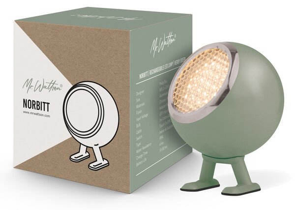 Stolne Lampa MR. WATTSON, Norbitt, prigušiv, Zelena, Dnevna soba, Aluminij, Moderan