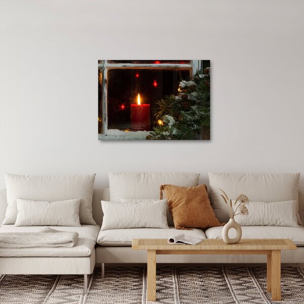 Slika - Svjetleća božićna svijeća (70x50 cm)