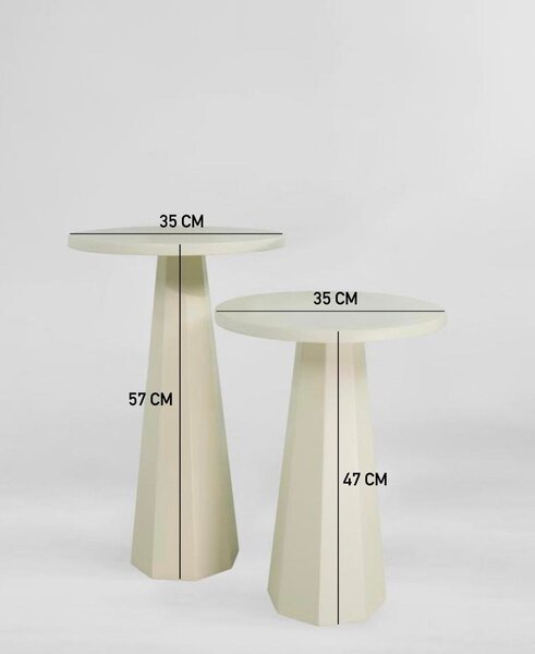 Zondo.hr Set pomoćnih stolića (2 kom.) Lilia (krem). Akcija -31%. 1144694