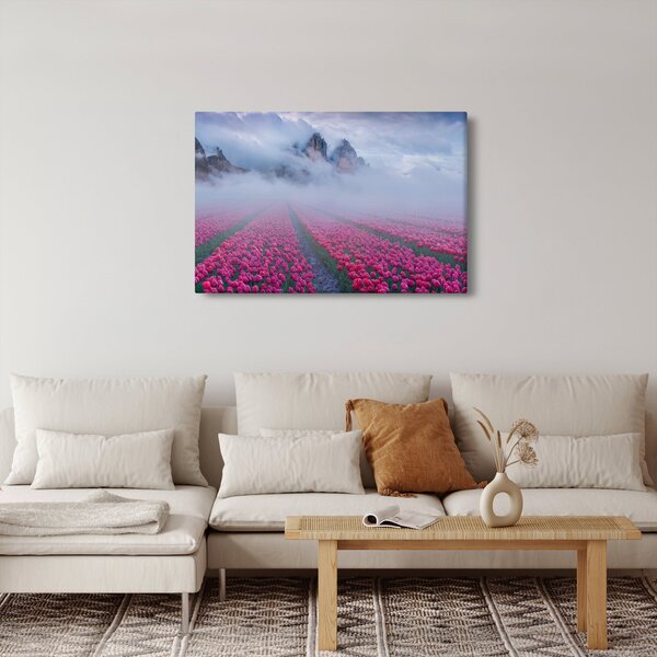 Slika - Krajolik s poljima tulipana (90x60 cm)