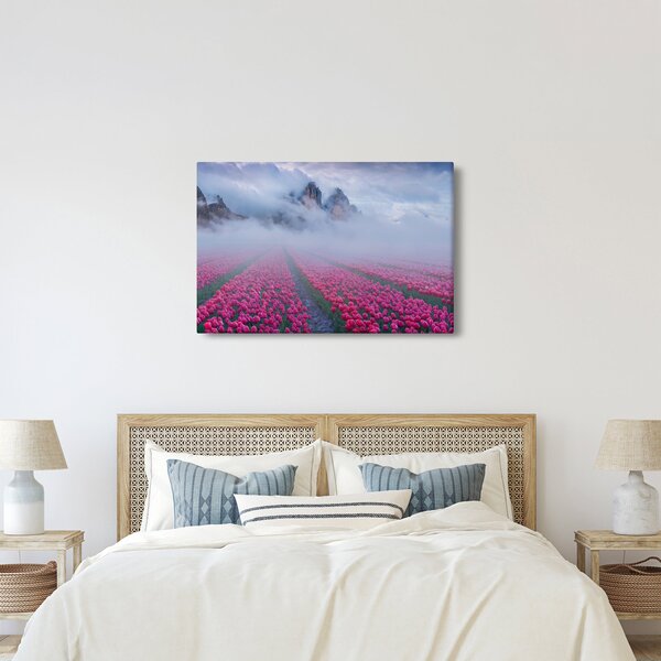 Slika - Krajolik s poljima tulipana (90x60 cm)