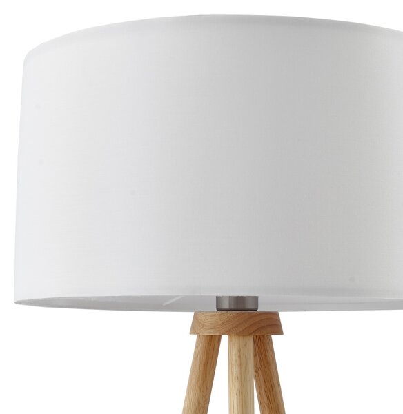 Podne Lampa Lindby, Adamio, Bijela, Dnevna soba, Tkanina / tekstil, Seoska kuća / rustikalni