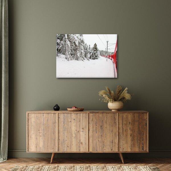 Slika - Vlak u snježnom krajoliku (70x50 cm)