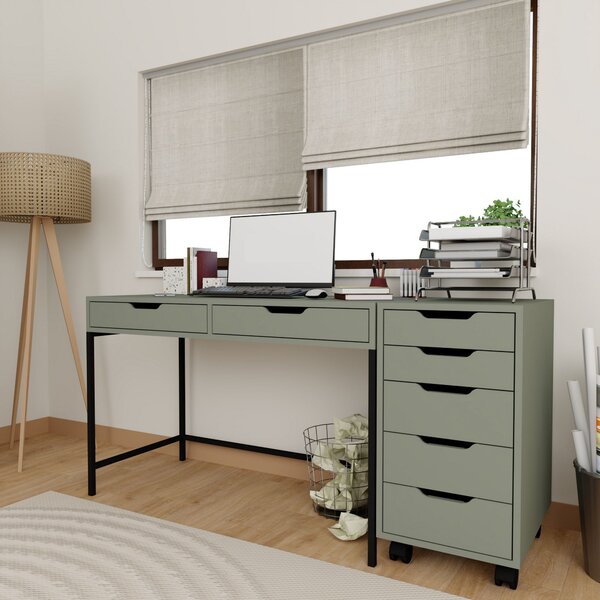 Zondo.hr PC stol s uredskim kontejnerom Worky (zelena). Akcija -30%. 1144767