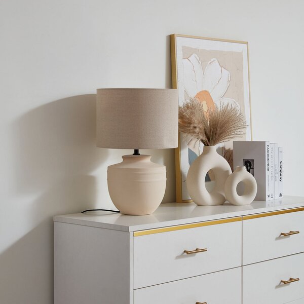Stolne Lampa Lindby, Thalassia, Bež, Blagovaonica, Keramika, Moderan