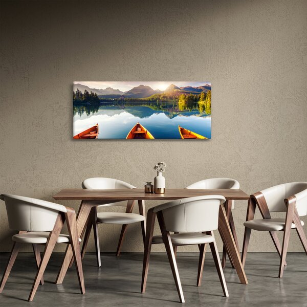 Slika - Jezero sa čamcima (120x50 cm)
