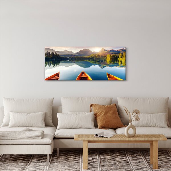Slika - Jezero sa čamcima (120x50 cm)
